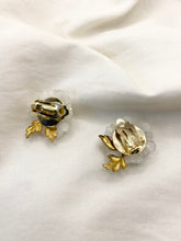 Load image into Gallery viewer, White Hydrangea Clip-on Earrings