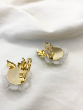 Load image into Gallery viewer, White Hydrangea Clip-on Earrings