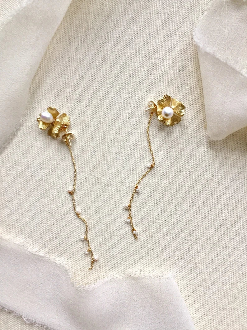 Nadeshiko Chain Drop Two-ways Earrings